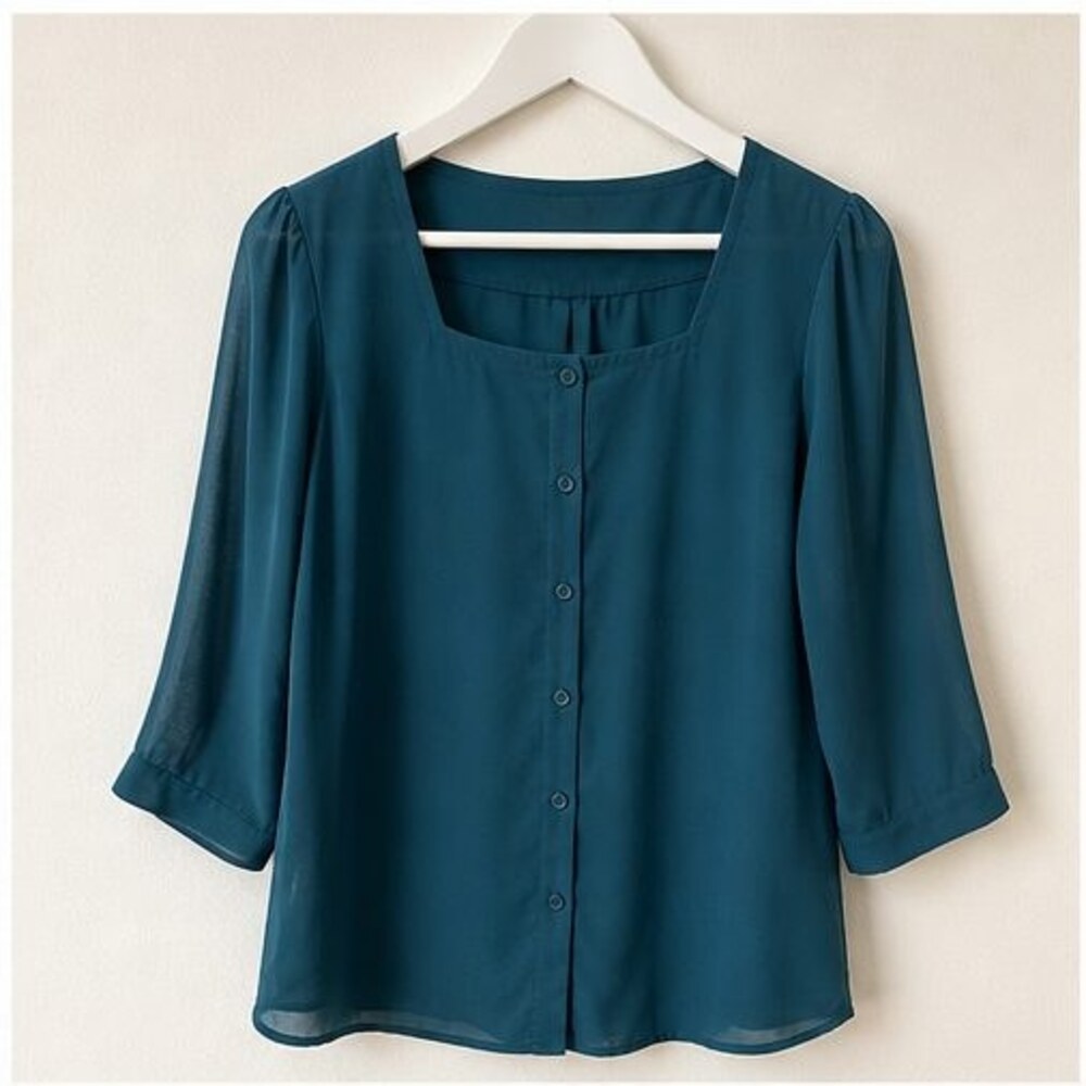 Teal Lace Trim Top